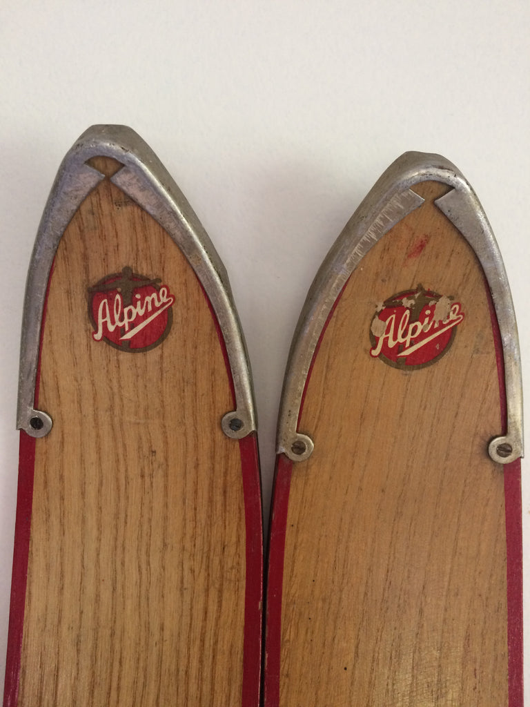 1950's Antique Wooden Snowskis, MINT! For Sale, Unmounted