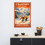 Chamonix Mont-Blanc — Sports d’Hiver (Two Skiers) | Art Deco Ski Poster Print
