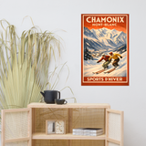 Chamonix Mont-Blanc — Sports d’Hiver (Two Skiers) | Art Deco Ski Poster Print