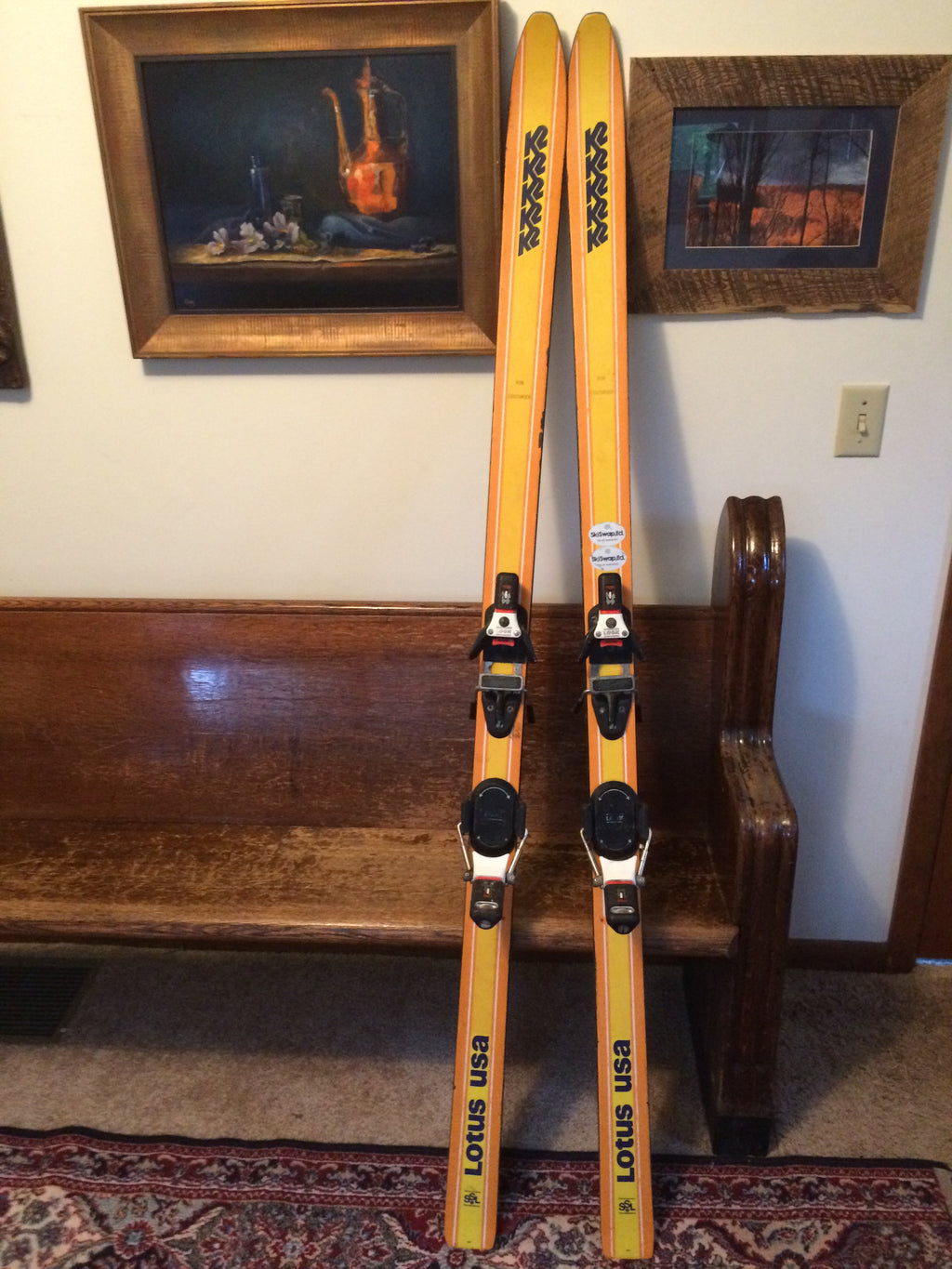 K2 Lotus 160cm Vintage Snow Skis with Look 99 Bindings